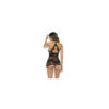 2 en 1 Nuisette et ensemble 2 pièces en dentelle et résille, soutien gorge avec armatures, string et une jupe 